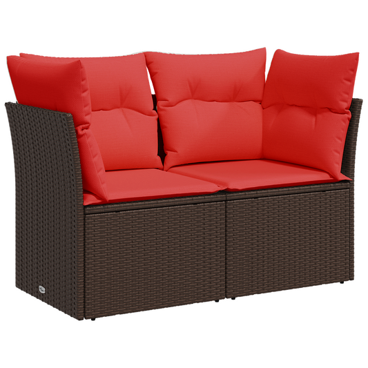 | Zahradní Sofa | S Polštářem Hnědá 124 X 62 X 69 Cm Polyratan