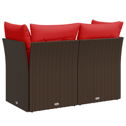 | Zahradní Sofa | S Polštářem Hnědá 124 X 62 X 69 Cm Polyratan