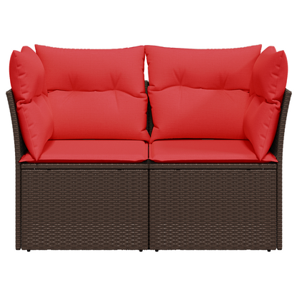 | Zahradní Sofa | S Polštářem Hnědá 124 X 62 X 69 Cm Polyratan