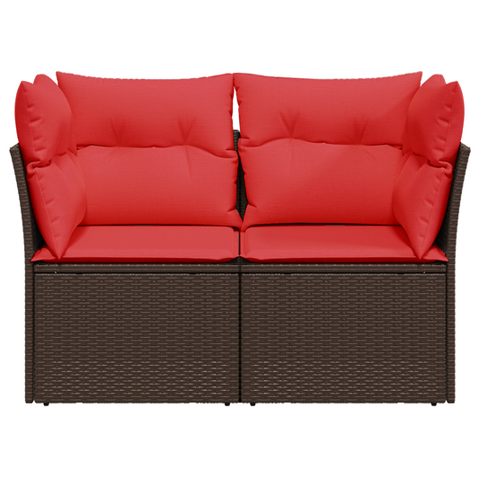 | Zahradní Sofa | S Polštářem Hnědá 124 X 62 X 69 Cm Polyratan