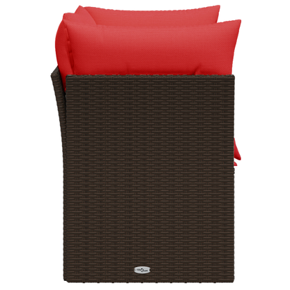 | Zahradní Sofa | S Polštářem Hnědá 124 X 62 X 69 Cm Polyratan