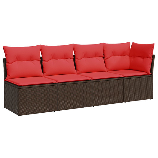 | Zahradní Sofa | S Polštářem Hnědá 227 X 62 X 69 Cm Polyratan