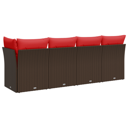| Zahradní Sofa | S Polštářem Hnědá 227 X 62 X 69 Cm Polyratan