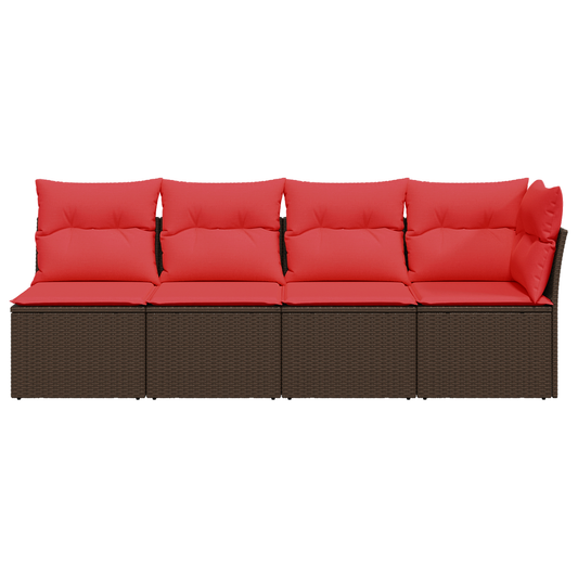 | Zahradní Sofa | S Polštářem Hnědá 227 X 62 X 69 Cm Polyratan