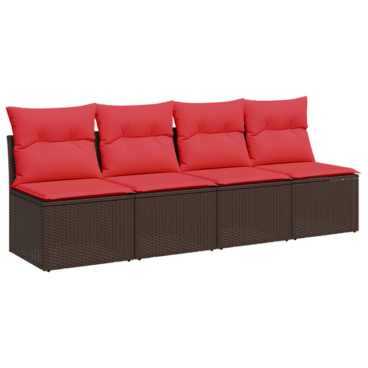 | Zahradní Sofa | S Polštářem Hnědá 227 X 62 X 69 Cm Polyratan