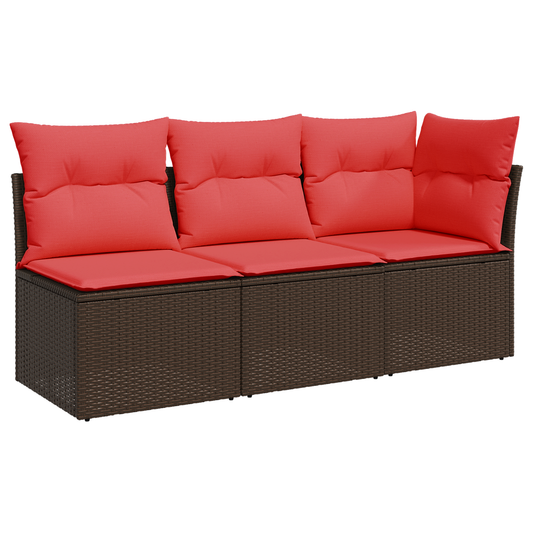 | Zahradní Sofa | S Polštářem Hnědá 172 X 62 X 69 Cm Poly Ratan