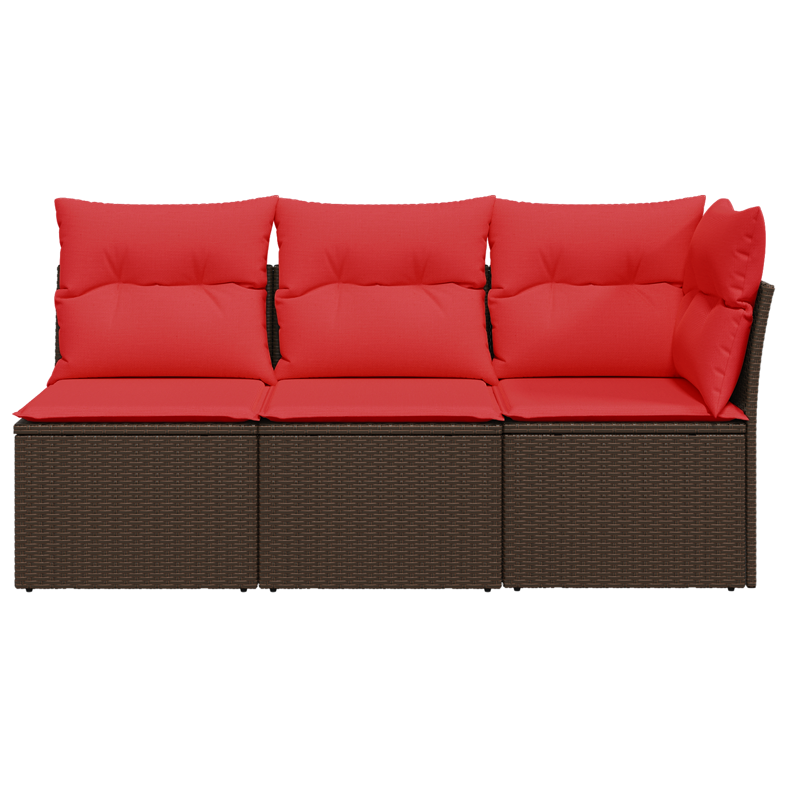 | Zahradní Sofa | S Polštářem Hnědá 172 X 62 X 69 Cm Poly Ratan