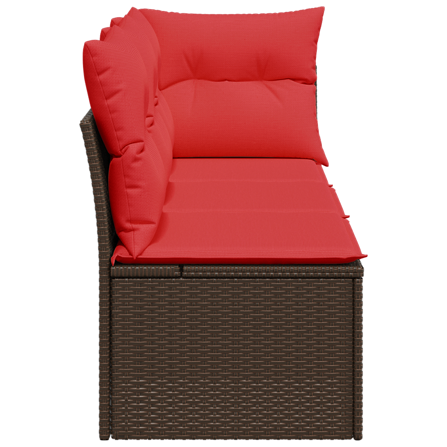 | Zahradní Sofa | S Polštářem Hnědá 172 X 62 X 69 Cm Poly Ratan