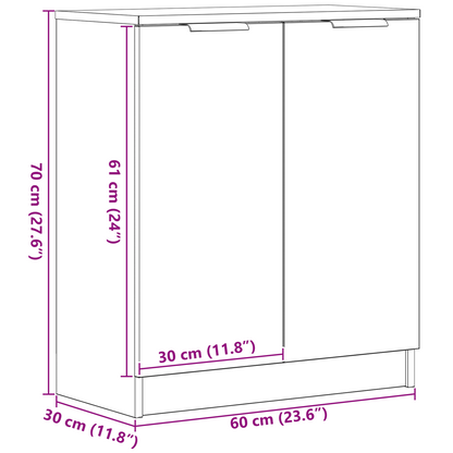 Servírovací Skříň Černý Dub 60 X 30 X 70 Cm Kompozitní Dřevo