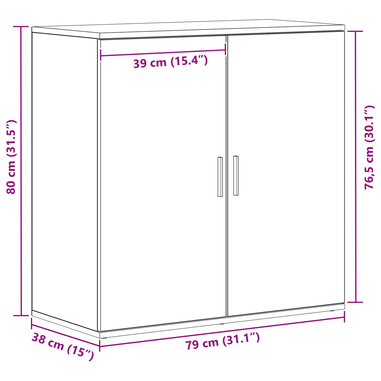 Servírovací Skříň Staré Dřevo 79 X 38 X 80 Cm Kompozitní Dřevo