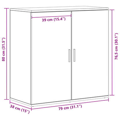Servírovací Skříň Staré Dřevo 79 X 38 X 80 Cm Kompozitní Dřevo