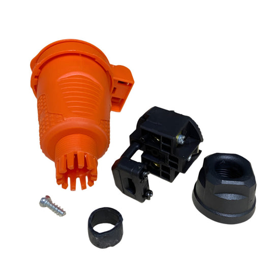 Oranžová hermetický gumová zásuvka IP54 s klapkou 2P+Z 16A 250V SCHUKO RDP-O-F Bylion