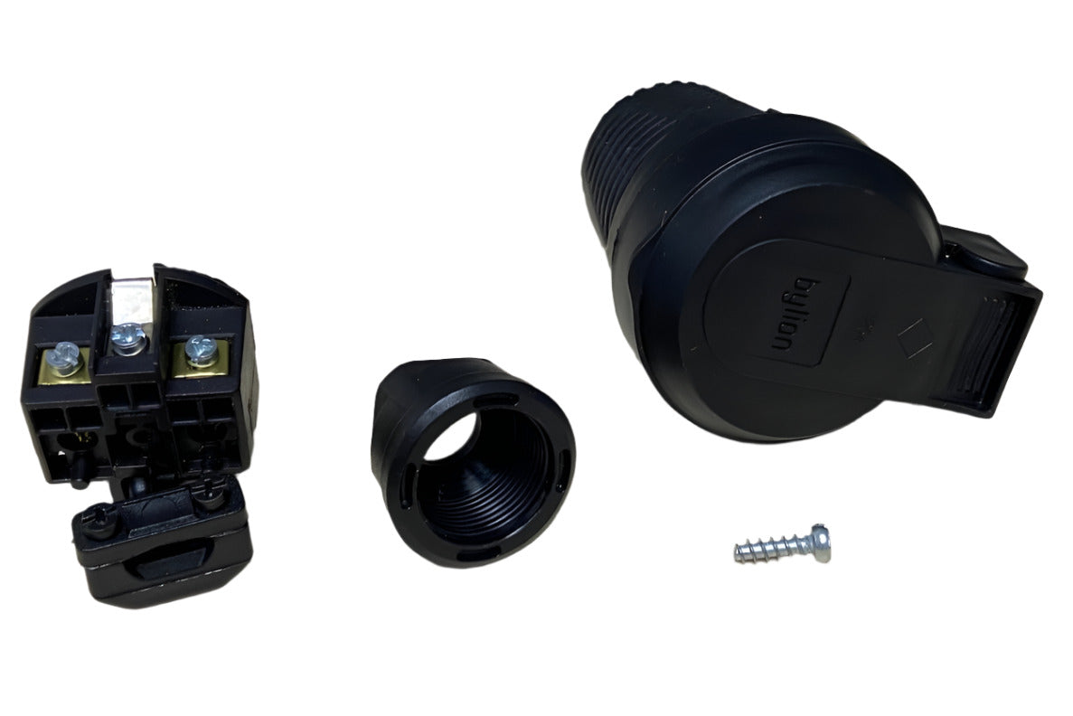 Hermetický černý gumová zásuvka IP54 s klapkou 2P+Z 16A 250V SCHUKO RDP-F Bylion