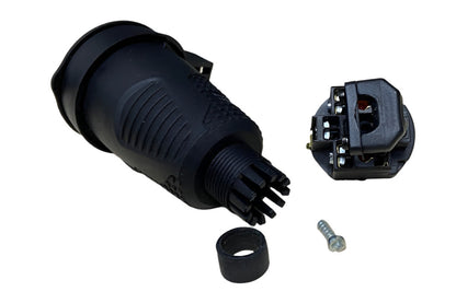 Hermetický černý gumová zásuvka IP54 s klapkou 2P+Z 16A 250V SCHUKO RDP-F Bylion