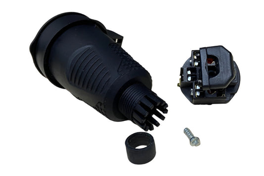 Černá hermetický gumová zásuvka IP54 s klapkou 16A 250V Francouzský typ (Kolík) RDP-E Bylion