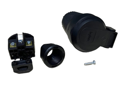 Hermetický černý gumová zásuvka IP54 s klapkou 2P+Z 16A 250V SCHUKO RDP-F Bylion