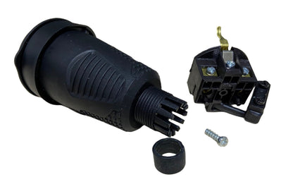 Hermetický černý gumová zásuvka IP54 s klapkou 2P+Z 16A 250V SCHUKO RDP-F Bylion