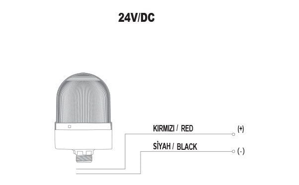 BLIKAJÍCÍ ø70 MATICE KONN. SIGNALIZAČNÍ MAJÁK S BZUČÁKEM, 40-250V AC/DC, MODRÝ S 10CM PRODLOUŽENOU TRUBKOU, SNT-S725-FB-4-10T