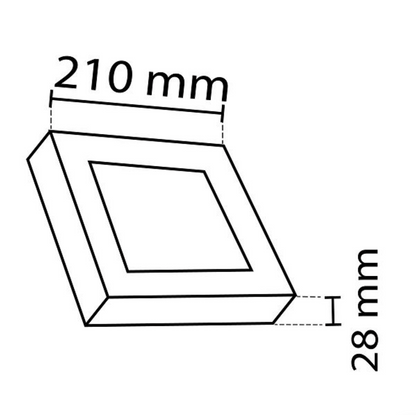 NOAS plafoniera, přisazený LED panel 18W / 1620Lm studená bílá / 6500K stropní čtverec ,YL15-1800