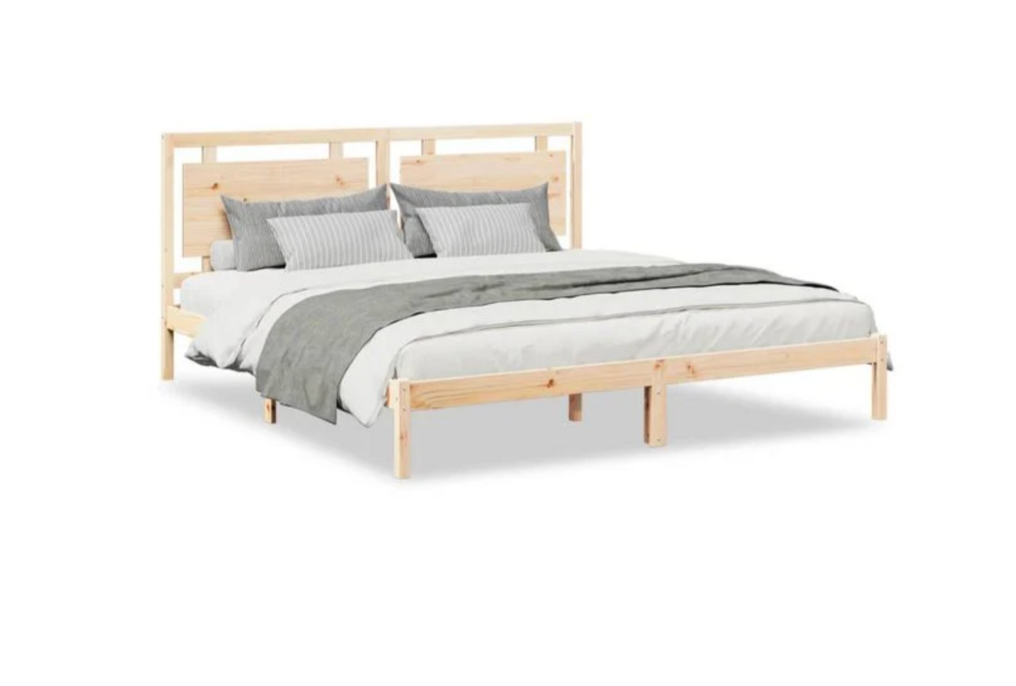 Prodloužený rám postele bez matrace 180 x 220 cm masivní dřevo