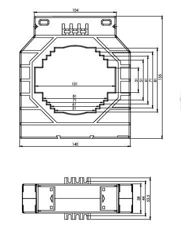 ONKA Měřicí transformátor proudu - CURRENT TRANSFORMER 1500/5A, 100MM, CLASS 0.5S, 20VA (TK10015005310 / 80011774)