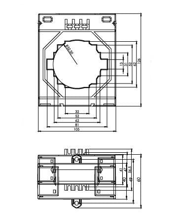 ONKA Měřicí transformátor proudu -  CURRENT TRANSFORMER 1200/5A, 80MM, CLASS 0.5S, 15VA (TK8012005309 / 80011770)