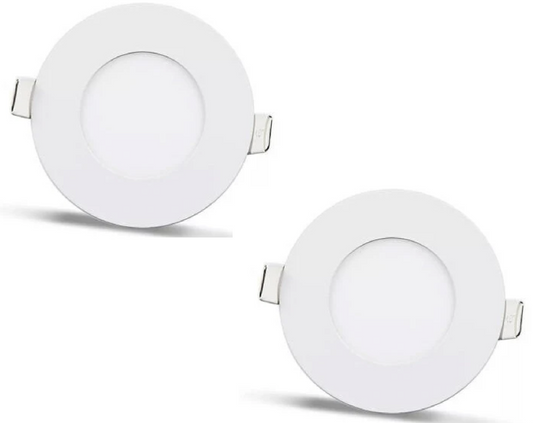 2ks - kulatý LED panel 3W / 270Lm teplá bílá kruhový vestavný (napájecí zdroj součástí sestavy) 3200K YL10-0301