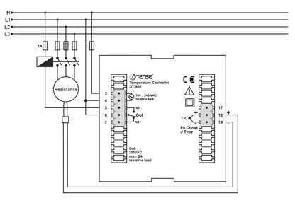 Vysoká přesnost regulátor teploty pro montáž do panelu ON - OFF až 600ºC