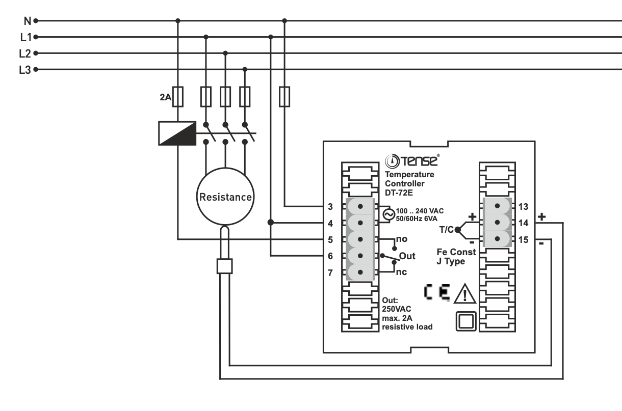 Vysoká přesnost regulátor teploty pro montáž do panelu ON - OFF až 600ºC