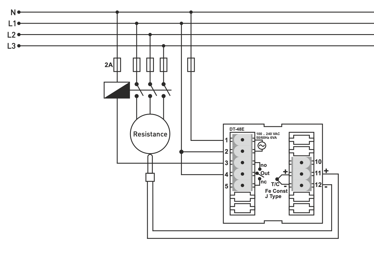 Vysoká přesnost regulátor teploty pro montáž do panelu ON - OFF až 600ºC