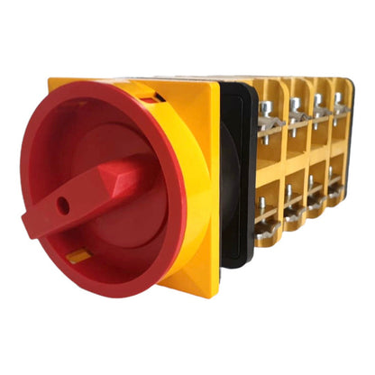 Zablokovatelný nouzový údržbový skupinový přepínač 1-0-2, 1-2-3-4 pólů, 10-400A