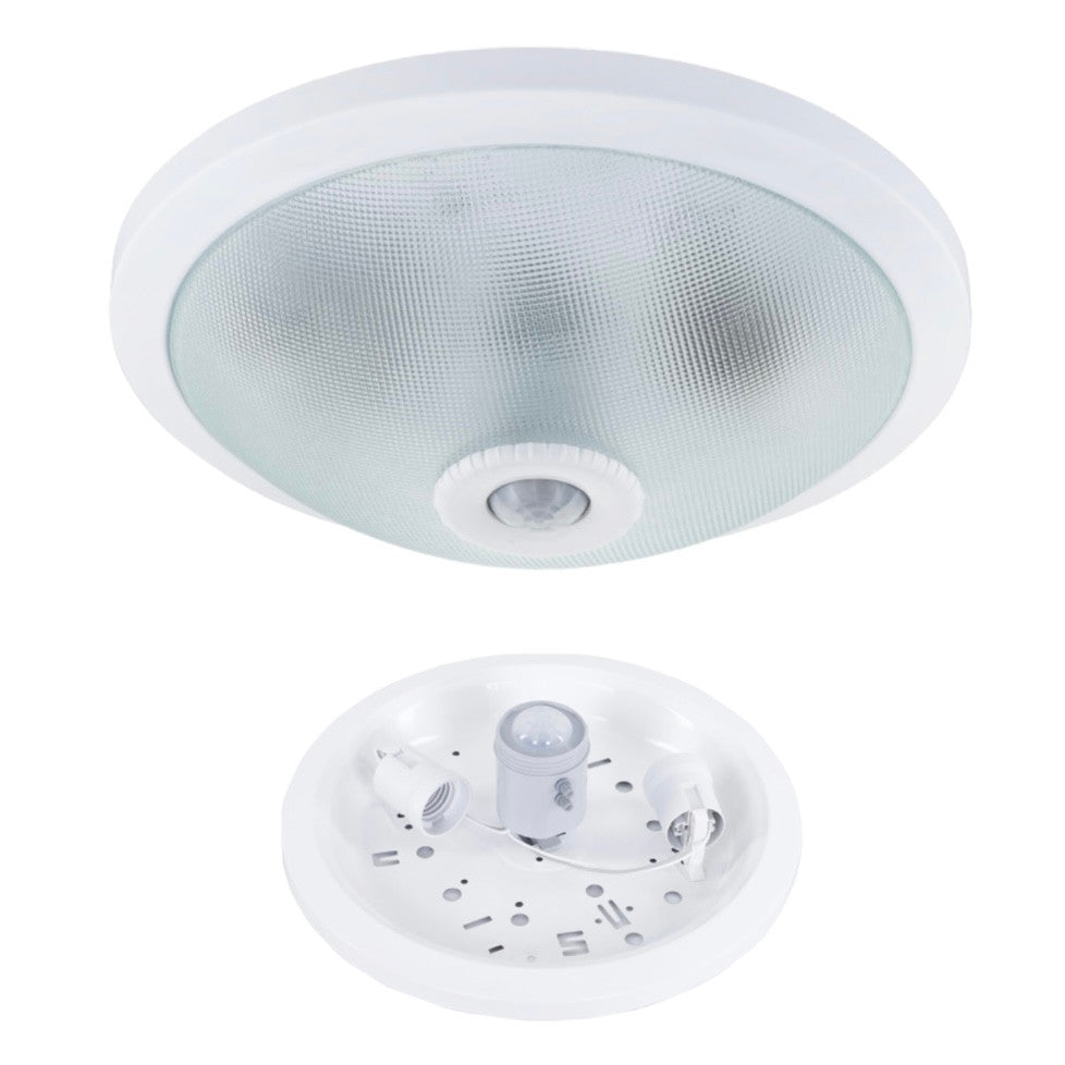 Plafoniera s pohybovým čidlem PIR / Svítidlo přisazené kruhové s IR čidlem (2xe27)