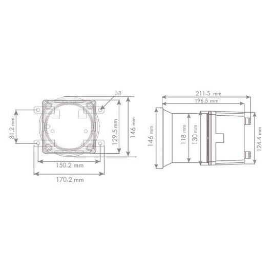 ES120 Heavy Duty klakson, kovový odlitek, 7 tónů, 85-250 V AC/DC