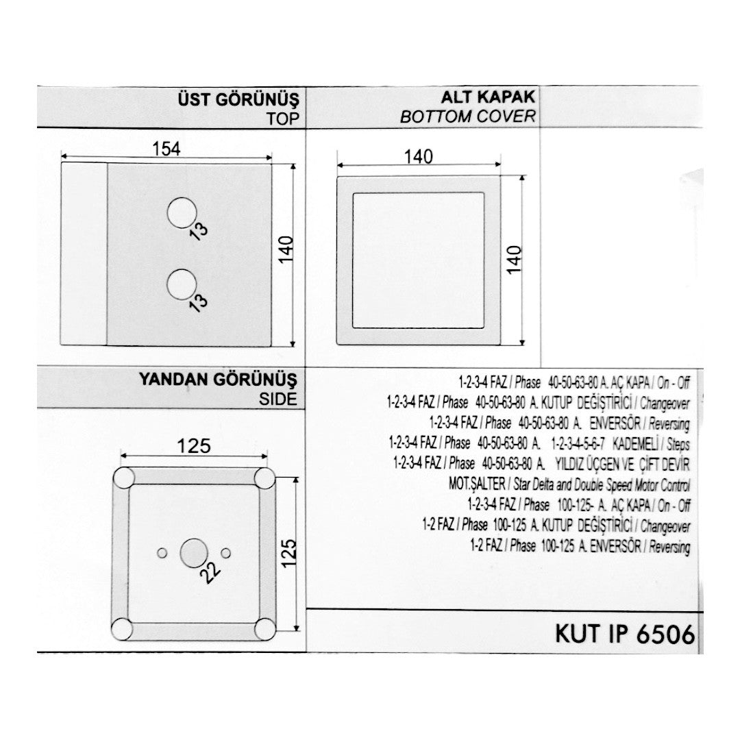 Plastová skříň IP65 pro vačkový spínač, OPAŞ