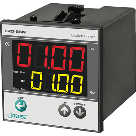 Multifunkční časové relé 2x4 LED displej  pro montáž na panel/dveře