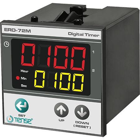 Multifunkční časové relé 2x4 LED displej  pro montáž na panel/dveře