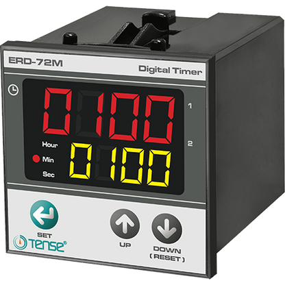 Multifunkční časové relé 2x4 LED displej  pro montáž na panel/dveře