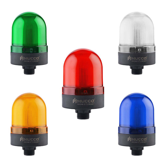 Signální maják SNT-S725 s bzučákem, ø70 mm, maticové připojení, 40-250 V AC/DC