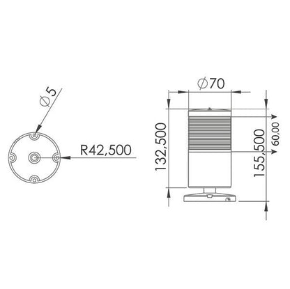 LED sloupek se zvukovým signálem Poplachová siréna Signální maják pro povrchovou montáž