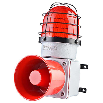 Kovový odlitek sirény/houkačky se stroboskopem v kleci