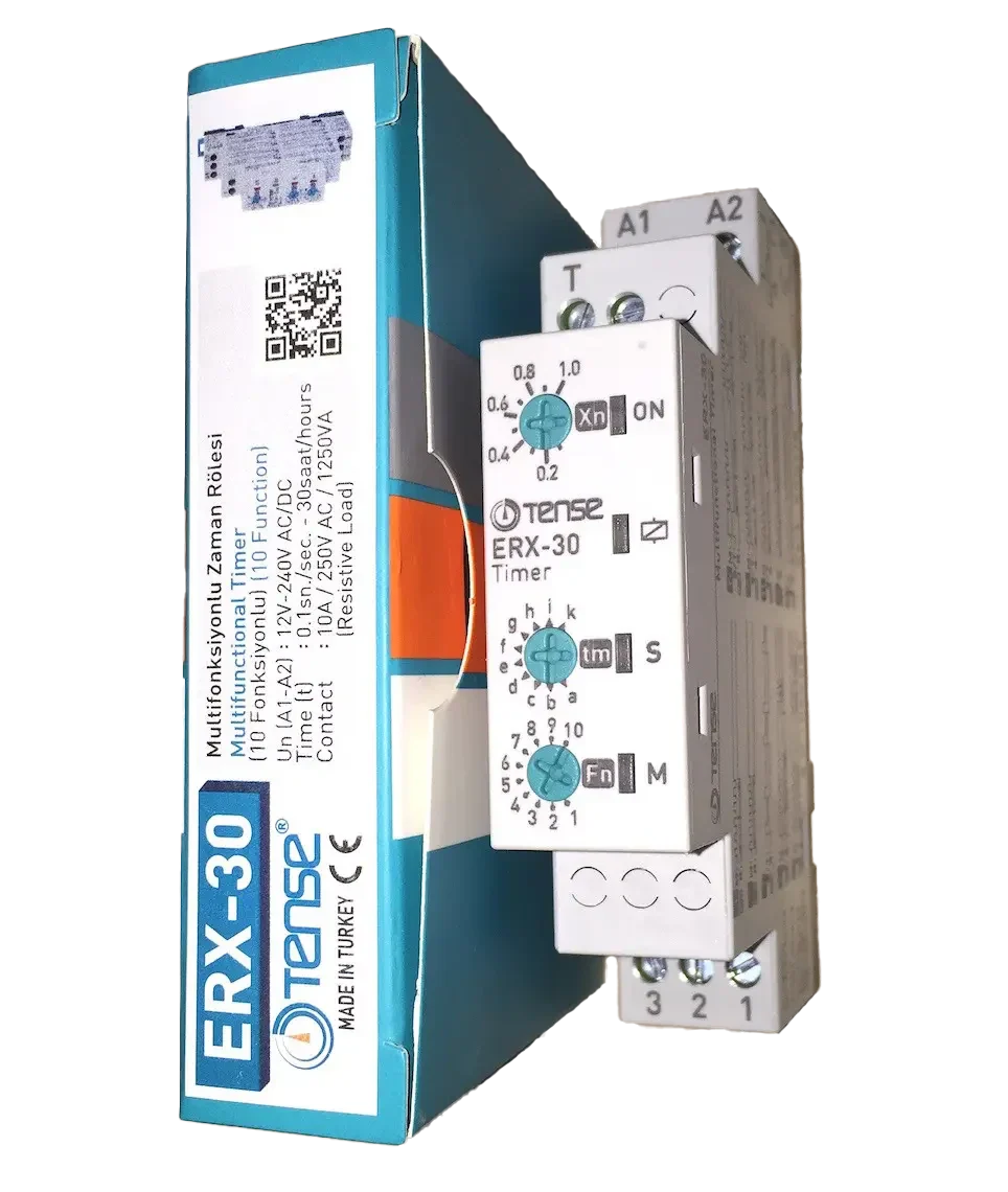 Multifunkční časové relé čas.rozsah: 0.1 s - 30 h 12V-240V AC/DC