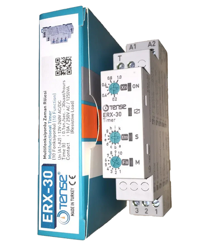 Multifunkční časové relé čas.rozsah: 0.1 s - 30 h 12V-240V AC/DC