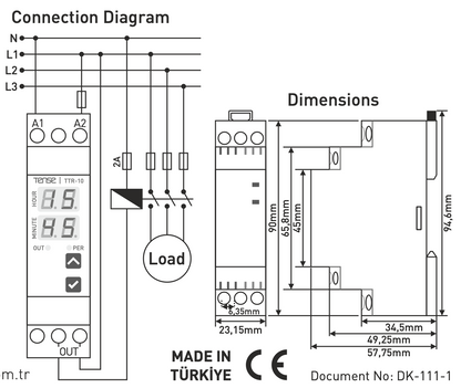Časovač na DIN lištu digitální 24h 230 V/AC 16A/250V/4000VA astronomické spínace