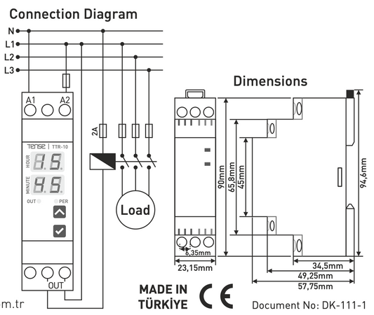 Časovač na DIN lištu digitální 24h 230 V/AC 16A/250V/4000VA astronomické spínace