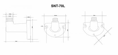 Montážní konzola ABS / montážní úhelník / nástěnná konzola pro signalizační sloupky
