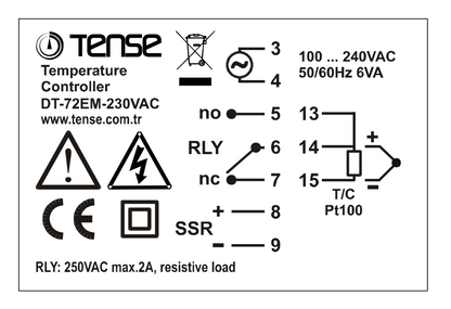 Mikroprocesorový PID regulátor teploty do panelu Relé + SSR výstup až 1750°C