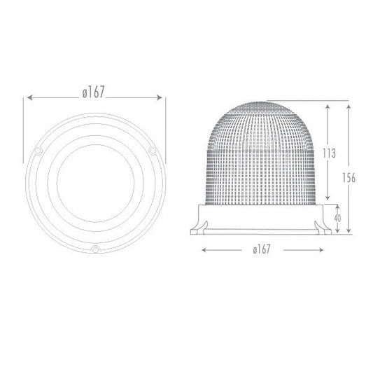 Signální maják s bzučákem, ø125mm, 85-250 V AC/DC