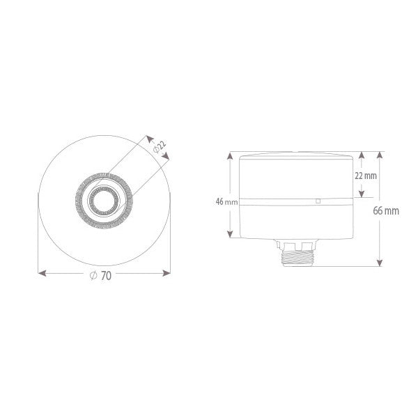 SNT-MS725, SNT-MS715 signální maják s bzučákem, ø70mm, matice připojení
