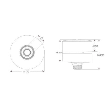 SNT-MS725, SNT-MS715 signální maják s bzučákem, ø70mm, matice připojení