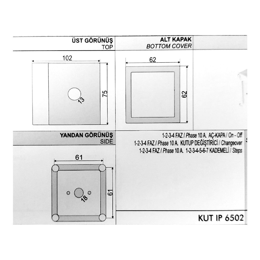 Plastová skříň IP65 pro vačkový spínač, OPAŞ